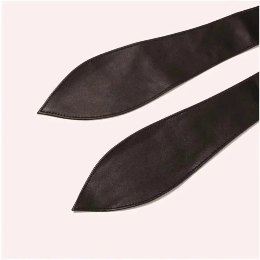 Black Vegan Leather Wrap Belt